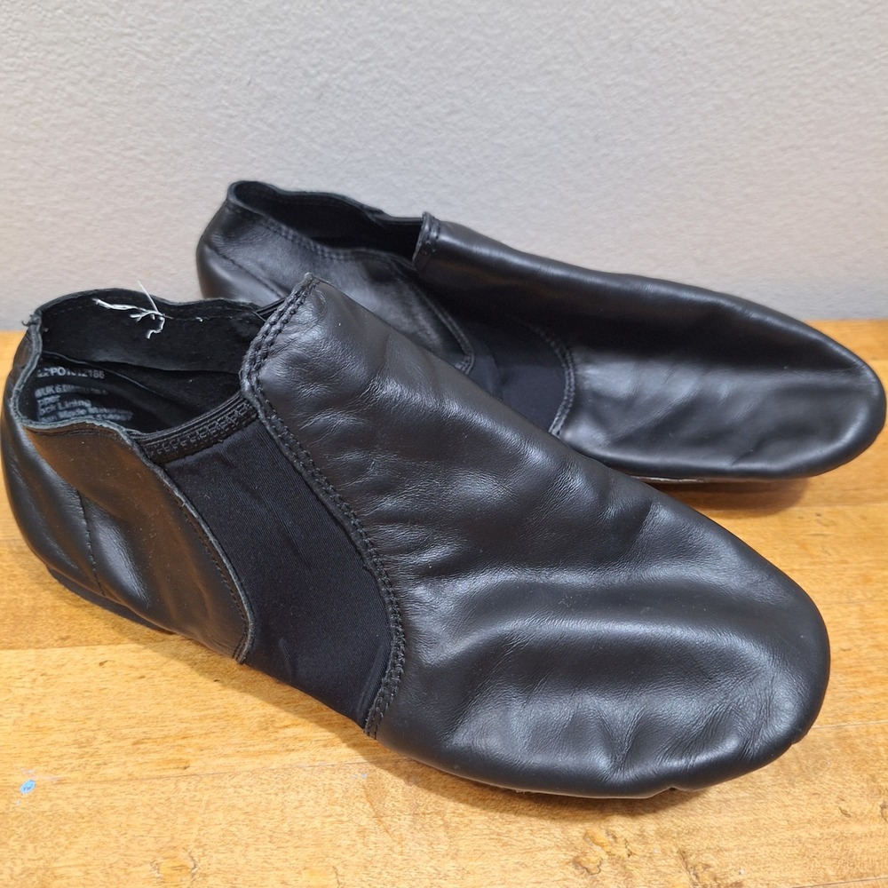 Capezio Jazz Shoes 9M (runs sm) Blk Leather SlipOn Split Sole Dance E-Series EJ2